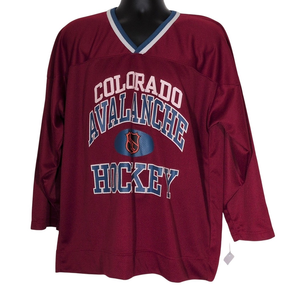 Vintage Starter Colorado Avalanche NHL Hockey Jersey Burgundy Men's Large 90s